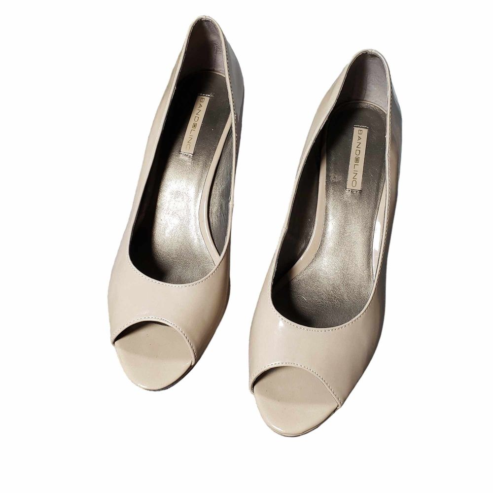 Bandolino Mylah size 10M Platform Tan Peep Toe 3" Pumps Heels AS IS NO BOX